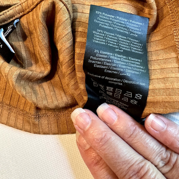 VERO‎ MODA Womens Lucy Rib Crop Top Tobacco Brown size Small - Picture 3 of 10